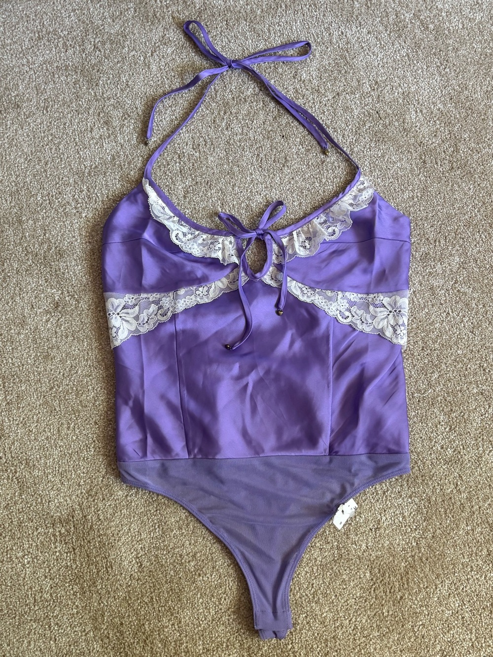 Intimately free people purple satin bodysuit